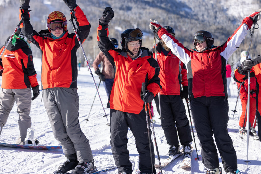 Team Powderhorn participants showing enthusiasm on a typical Saturday training day. 